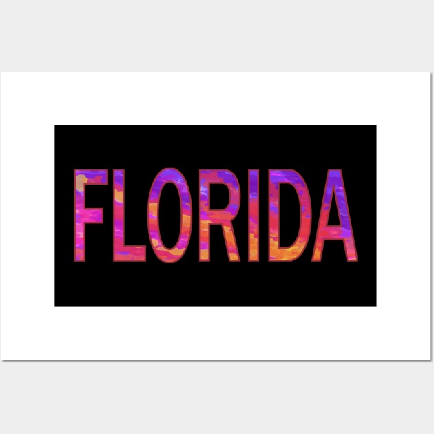 FLORIDA (Sunset Text) Wall Art by SakuraDragon